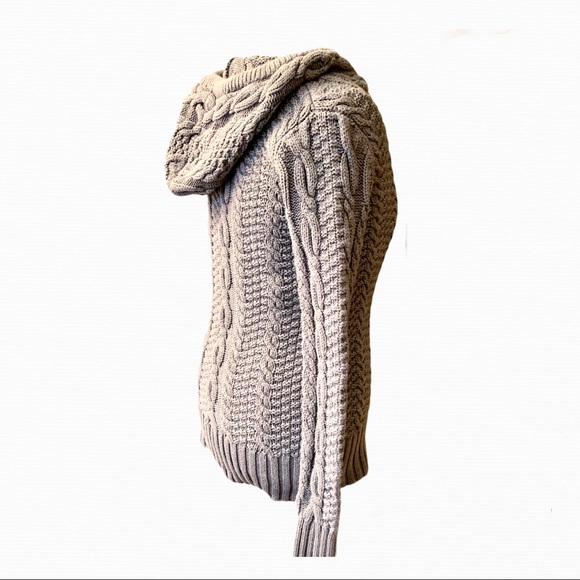 MODA International Cable Knit Hooded Sweater - S - Picture 7 of 11